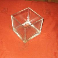 Glasbehälter / Vase, Würfel, 12cm x 12cm x 12 cm