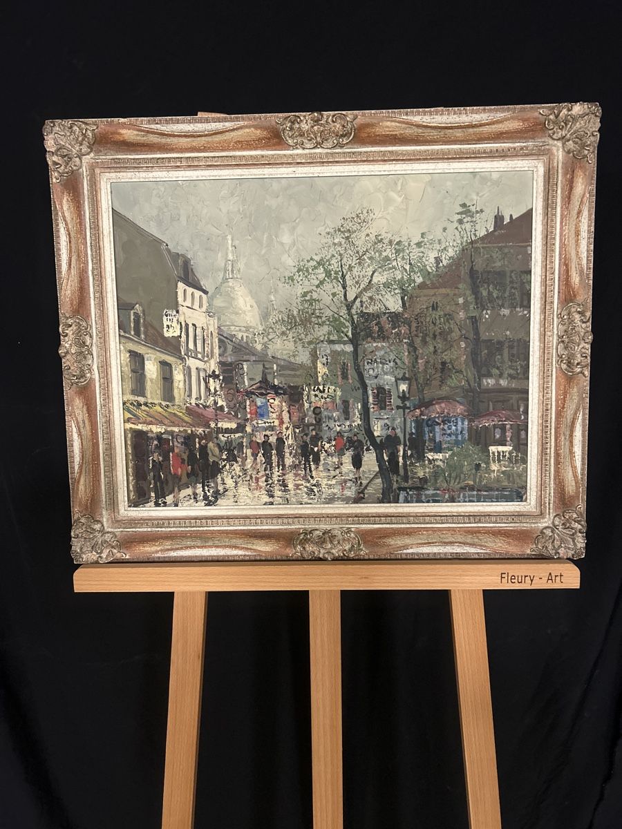 Gemälde: Ölgemälde Paris Strassenszene, Original, Simon Kramer – Gebraucht aus Glarus von KunstWerkEr-LS87 1