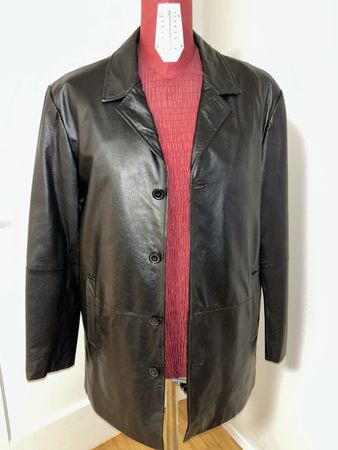 Herren Ledermantel Echtleder Gr. M / passt eher XL