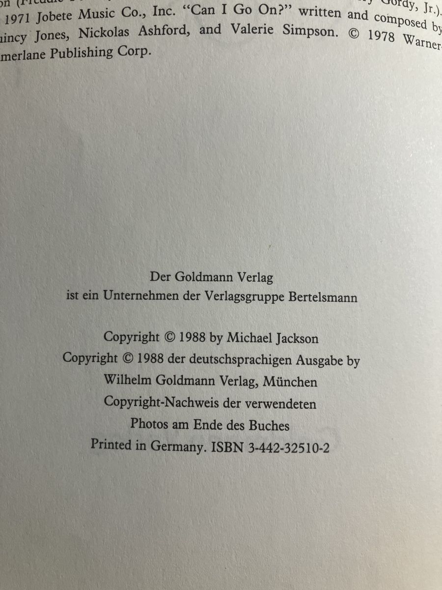 Libri: Michael Jackson Moonwalk Buch von Goldmann 1988 – Usato da Hedingen venduto da Pasokon74 2