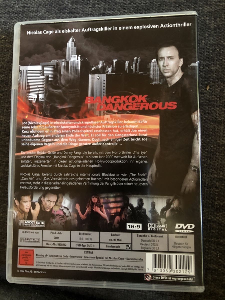 Tutti i DVDs: DVD, BANGKOK DANGEROUS – Usato da Balsthal venduto da Katzenfan99 1
