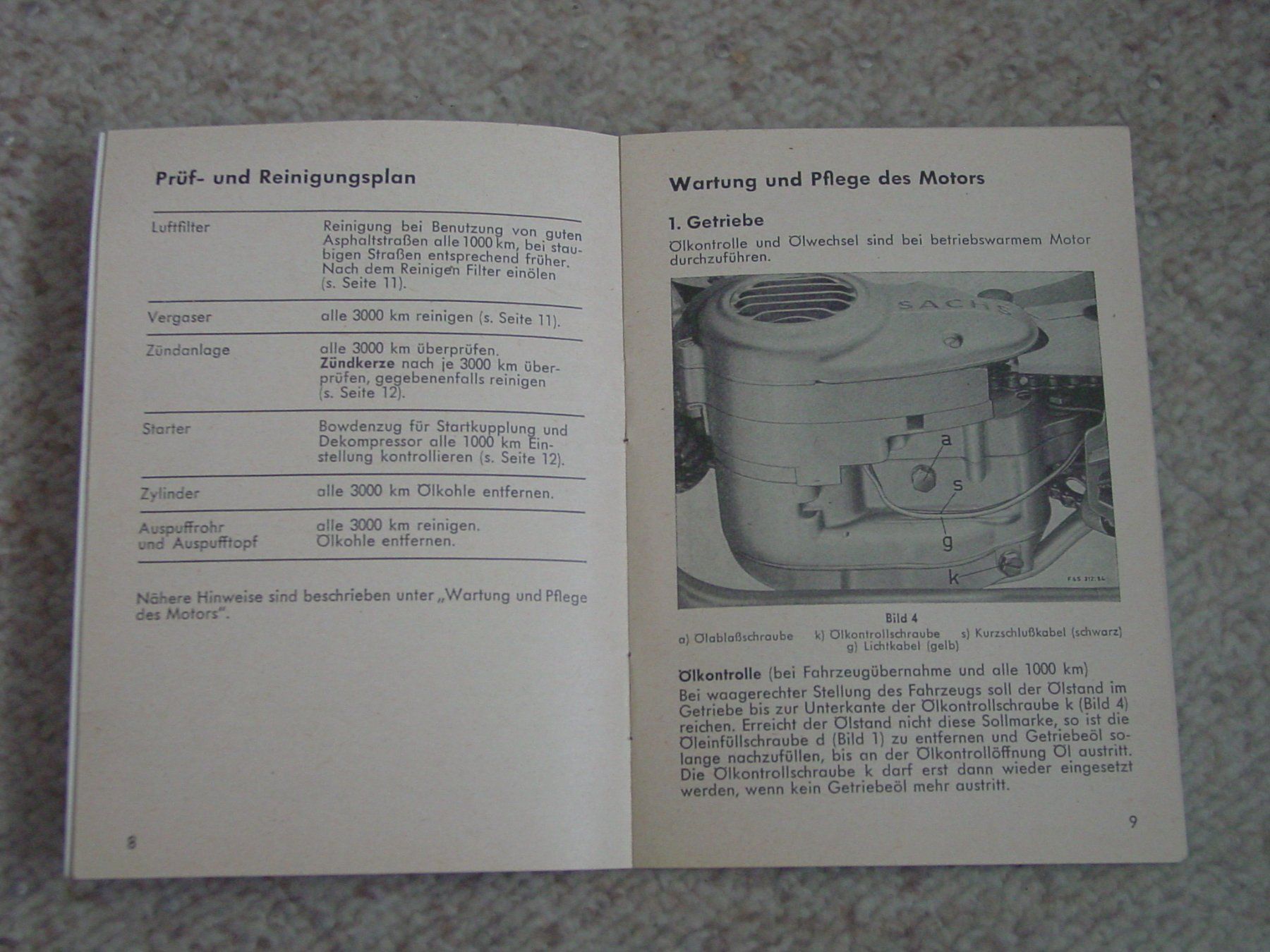 Dokumente: ORIGINAL Handbuch Sachs 50 – Gebraucht aus Hirschthal von Juribu 2