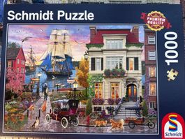 Schmidt 1000 Puzzle "Schiff im Hafen"