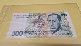Brasilianische Banknote 500 Cruzeiros selten