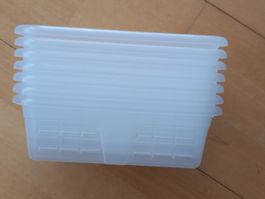 7 kleine Aufbewahrungsboxen aus Plastik