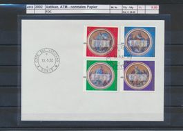 2002 Vatikan, "ATM - normales Papier", FDC