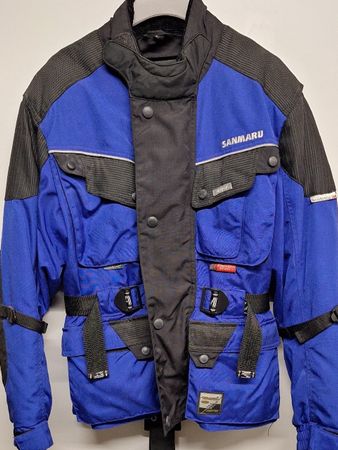 SANMARU Motorradjacke mit Protektoren Grösse S blau schwarz