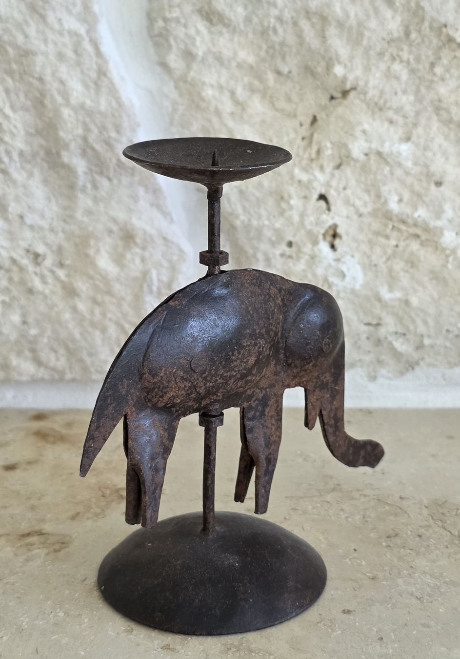Kerzenständer: Kerzenständer Elefant Metall rostig  – Gebraucht aus Rheinsulz von Gilea 1