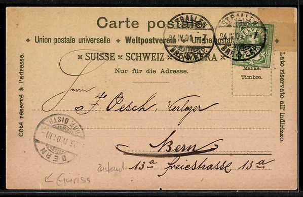 Cartoline postali: Lithographie St. Gallen, Institut Dr. Schmidt u. Dependance, – Usato da Berlin venduto da bartko-reher 1