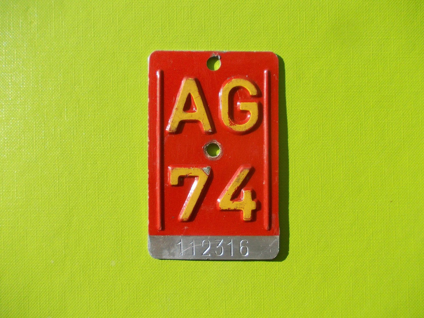 Ecriteaux: Velonummer / Fahrradnummer AG 74 – D'occasion à Gsteigwiler par HORMIGA21