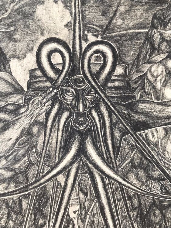 Dipinti: Original Bleistiftzeichnung Mystisch – Usato da Frutigen venduto da M.Loer 4