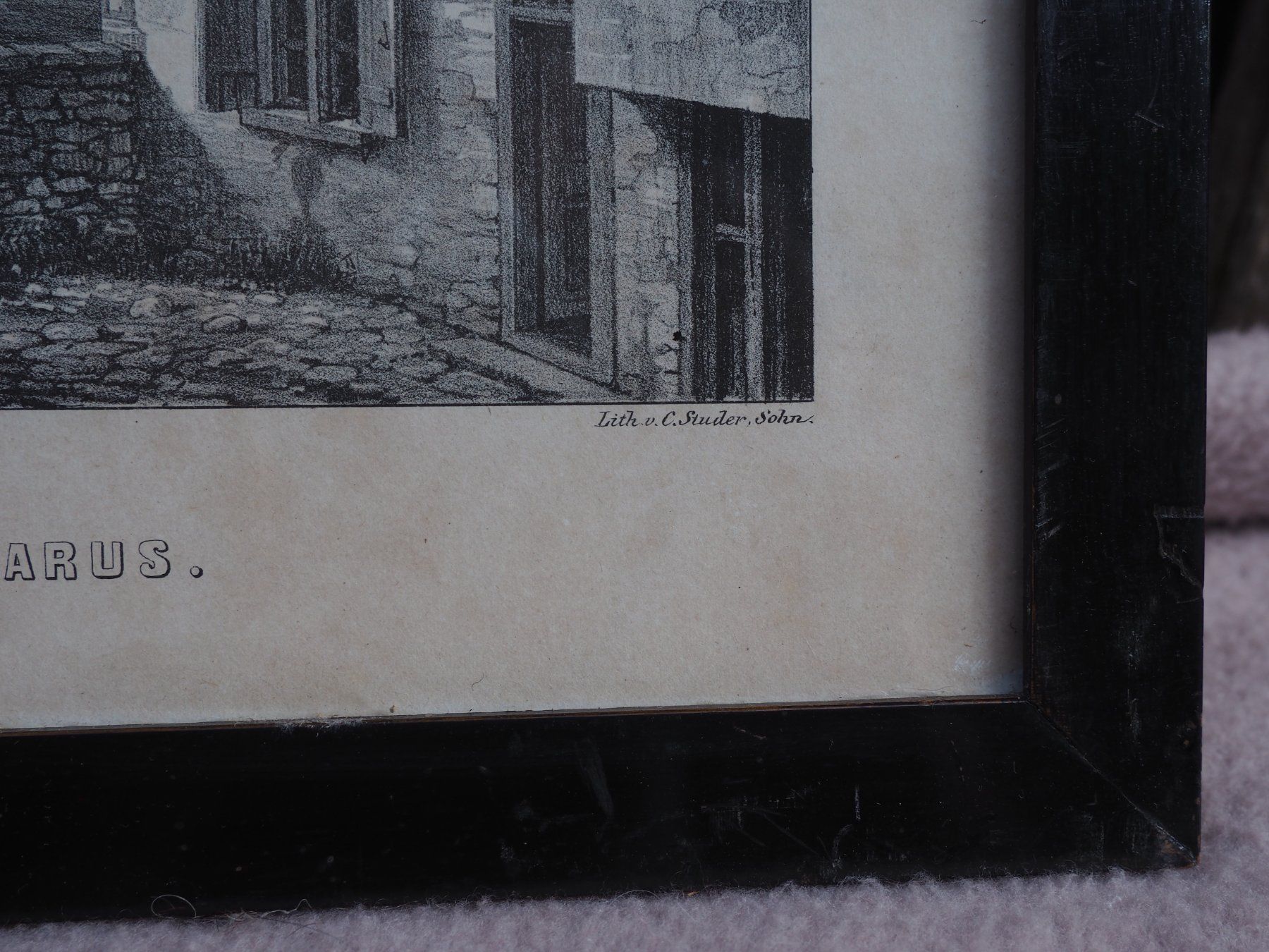 Grafica & Litografie: Litho: Ansicht der Kirche in Glarus – Usato da Schänis venduto da Lobelie1 1