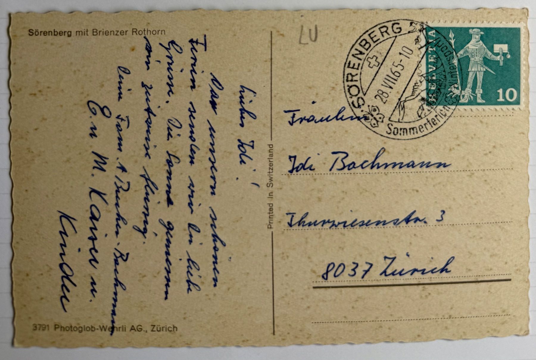 Cartoline postali: Sörenberg - Panorama 1965 – Usato da Lutry venduto da Ediego 1