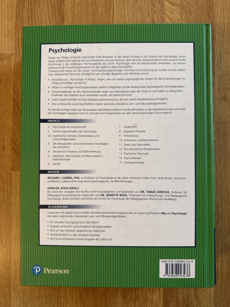Libri: Pearson Psychologie 21. Auflage inkl. eLearning Code – Nuovo (secondo la descrizione) da Winterthur venduto da nolieboli 3