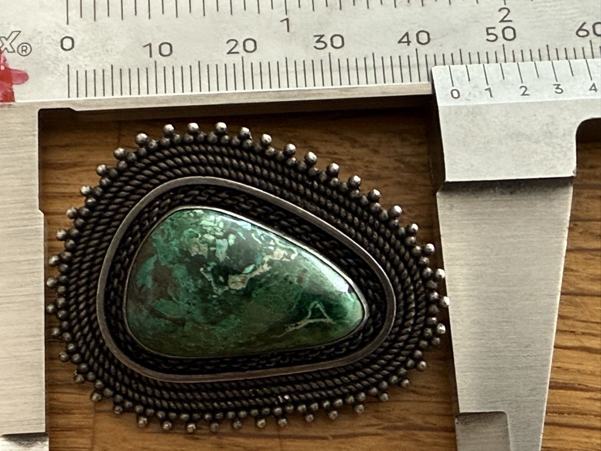 Spille & Fermagli: Antike Brosche mit Eilat Stein, Edelstein , Gestempelt – Usato da Goldach venduto da Messerguru 5