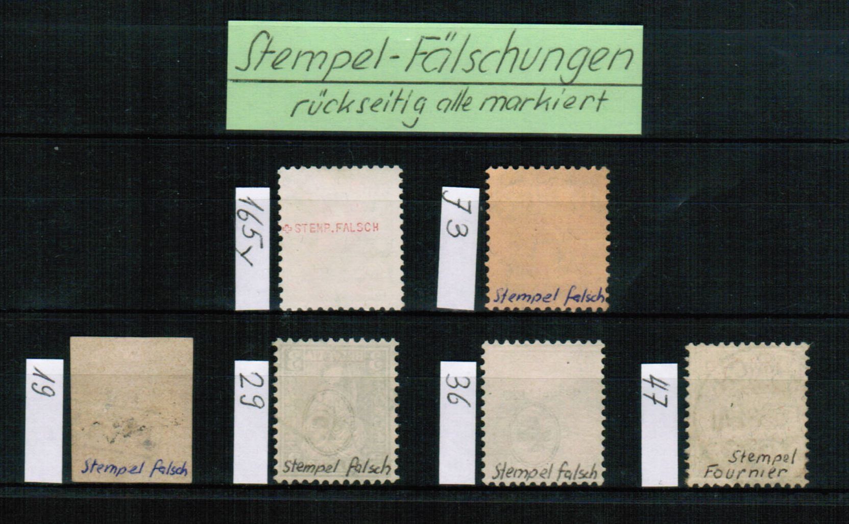Alle Briefmarken: STEMPEL FÄLSCHUNGEN - alle markiert – Gebraucht aus Bern von peri02 1