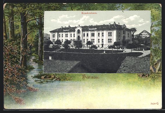 Ansichtskarten: Passepartout-AK Herisau, Krankenhaus – Gebraucht aus Berlin von bartko-reher