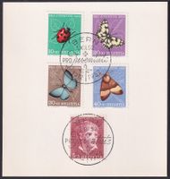 1952, Pro Juventute FDC_Karte: J143-J147, Ersttags-Blatt.