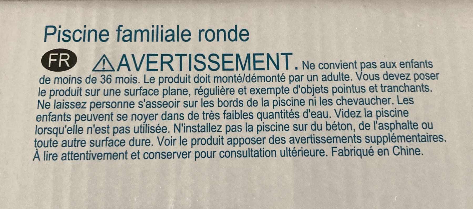 Piscine: PISCINE FAMILIALE RONDE – Nuovo e nell'imballaggio originale da Bursins venduto da Adabel 2