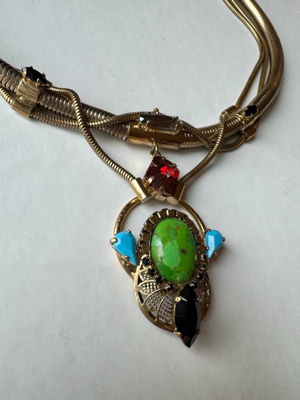 Catenine: Statement Kette with Green Mojave Türkis – Nuovo (secondo la descrizione) da Zürich venduto da kasiaf 2