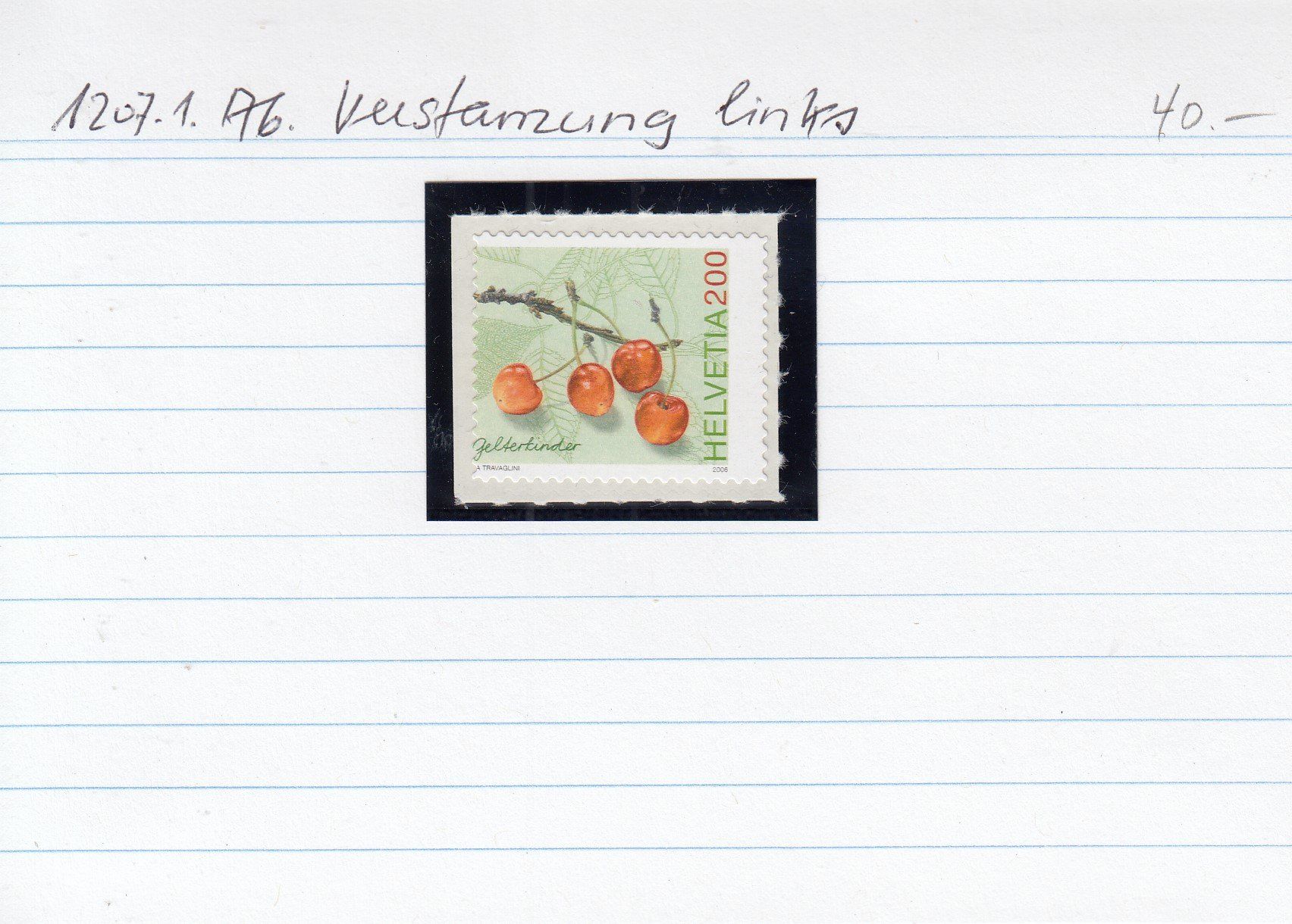 Tous les timbres: 1207.1.** Ab. Verstanzung, stark – Neuf (Voir description) à Spreitenbach par Lienbi01 1