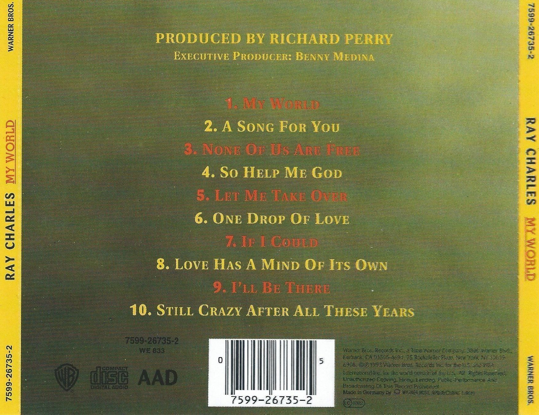 CD: RAY CHARLES - MY WORLD - CD – Usato da Greifensee venduto da scharmant 1