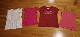 Set aus 4 Shirts - 2 Ärmellose, 1 Kurzarm und 1 Trägershirt