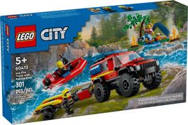 Lego City 60412 4x4 Fire Truck with Rescue Boat Neu ungeöffn