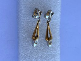 Ohrstecker Gelb/Weissgold Diamanten 18 Karat