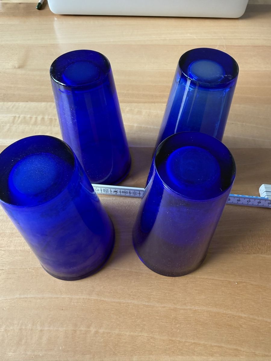 Bicchieri: 4er Set: Blaue Glaser, Sommer Drinks, Cocktail, Vintage – Usato da Mettmenstetten venduto da _4_YOU_ 5