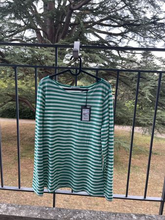 Marc O'Polo Streifen Shirt Gruen Weiss Groesse XL neu