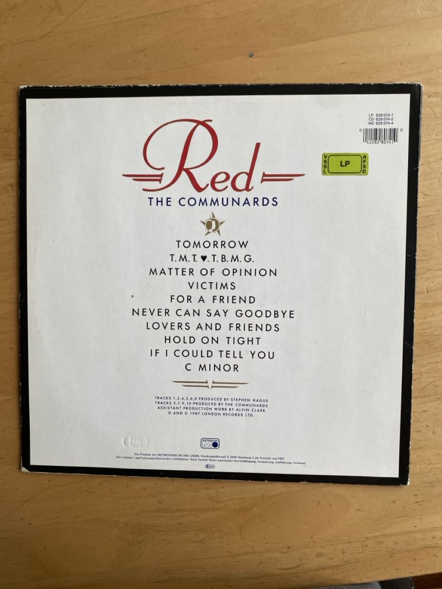 Dischi in vinile: The Communards “Red” – Usato da Zürich venduto da markus234 1