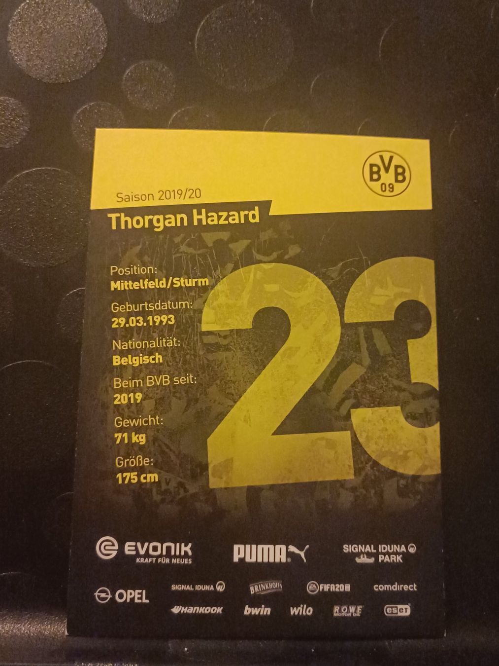 Autografi: Thorgan Hazard - BVB Borussia Dortmund - Handsigniert – Usato da Menziken venduto da Artographs 1