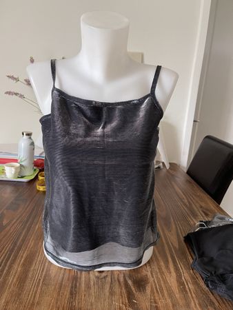 Top transparent argenté Carla de ANGELI paris 38/40 neuf