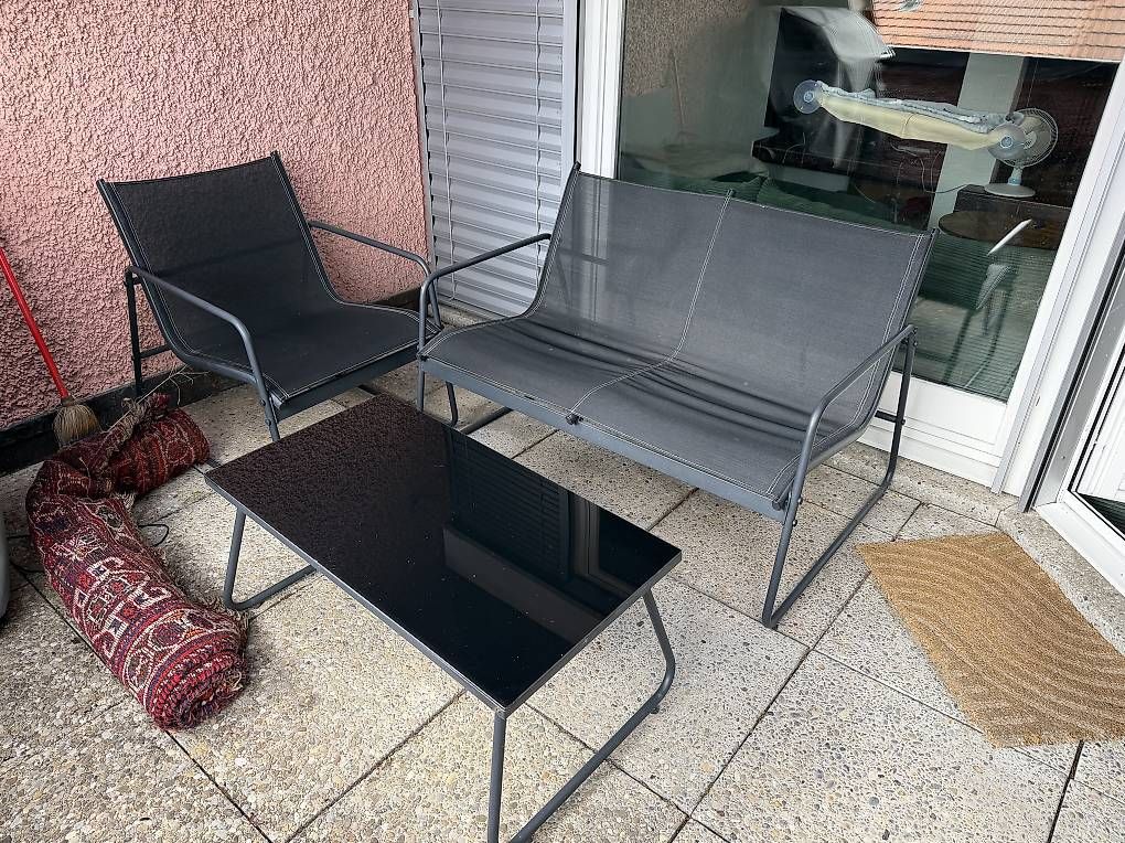 Chaises longues: Set lounge HORNSLET 4 posti nero – D'occasion à Dübendorf par stoiran 2