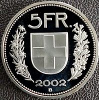 5 Franken 2002 pp / aus Münzsatz  / in einer Münzkapsel
