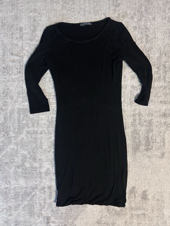 Schwarz Langarm Kleid