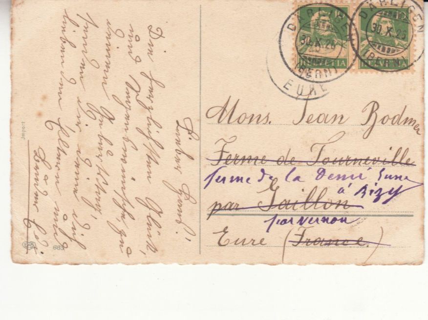 Cartoline postali: Gückwunschkarte 1926 mit ST Därligen – Usato da Bürglen TG venduto da StampGraf 1