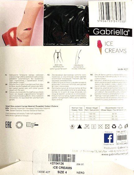 Calze & Collant: Strumpfhose Gabriella Art / Ice Creams – Nuovo e nell'imballaggio originale da Menziken venduto da ABA60 1