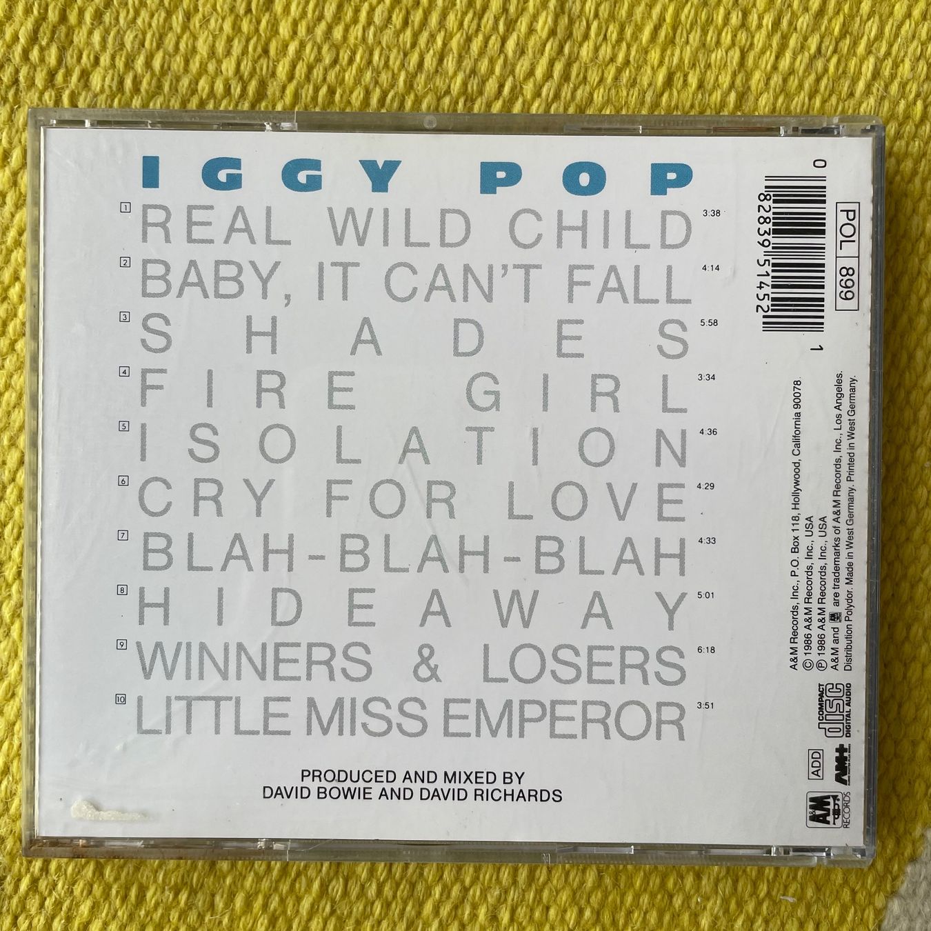 CDs: IGGY POP-BLAH BLAH BLAH – D'occasion à Rorschacherberg par CD-Roli 1
