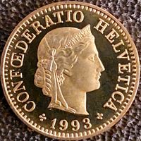 5 Rappen 1993 stgl. / aus Münzsatz