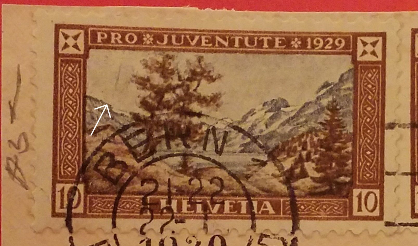 Tutti i francobolli: BE41) J50.2.02, Abart Retouche  Kt. 75.- – Nuovo (secondo la descrizione) da Baden venduto da Eggi