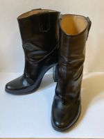 Bottines, cuir noires, pointure 38, portèes 1 fois