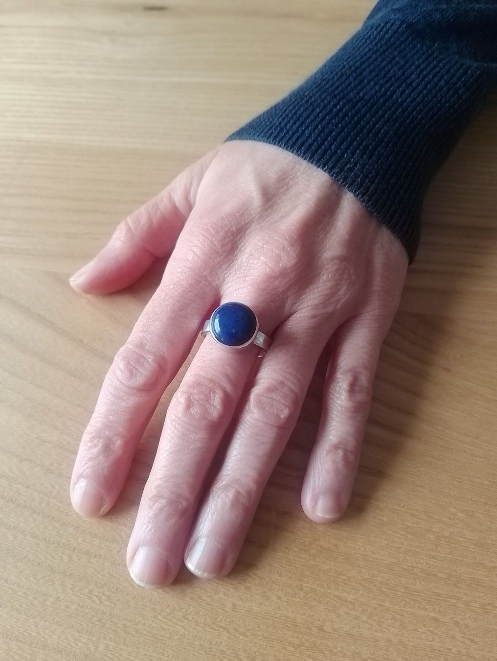 Anelli: Moderner schlichter Silberring 925 mit Lapislazuli – Usato da Luzern venduto da _gluecksfund_ 8