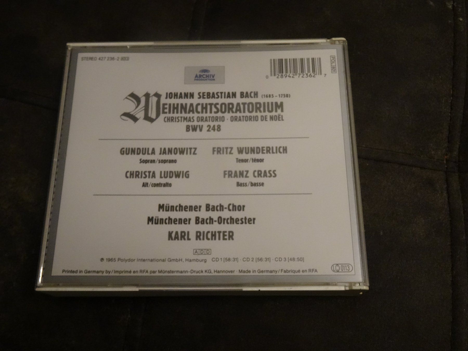 CD: J.S. Bach - Weihnachtsoratorium CD – Usato da Olten venduto da Disc-Ausverkauf 1