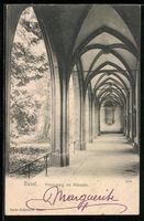 AK Basel, Kreuzgang im Münster, 1906
