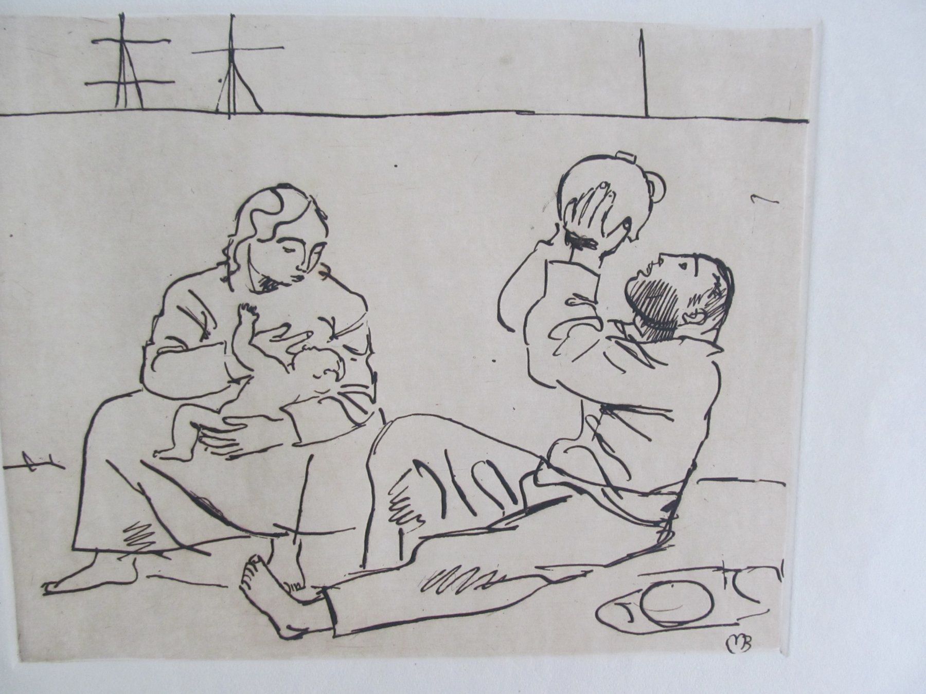 Grafica & Litografie: Familienszene   Radierung – Usato da Hergiswil NW venduto da Panda1990