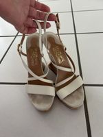 Salvatore Ferragamo Keilabsatz Sandalen Sommer Weiss Grösse 