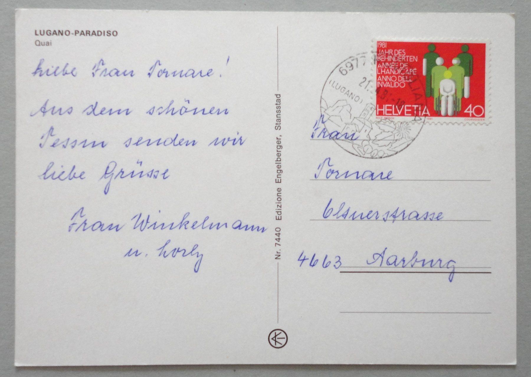 Cartoline postali: Lugano-Paradiso, Quai – Usato da Fétigny venduto da Billy2miny 1