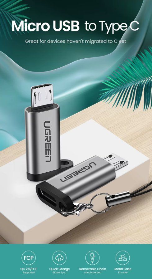 Ugreen Unità & Adattatore: Ugreen Micro USB zu Type C Adapter – Nuovo e nell'imballaggio originale da Romanshorn venduto da pfimex 1